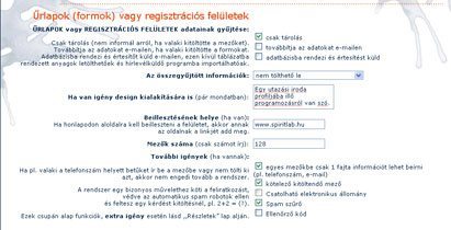 kitolthető, tartalomkezelő felületek, elektromos kérdőívek