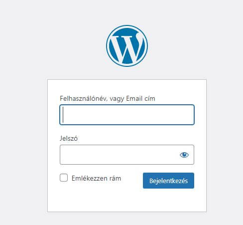 WordPress admin belépés