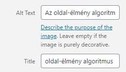 Wordpress Alt és title rész