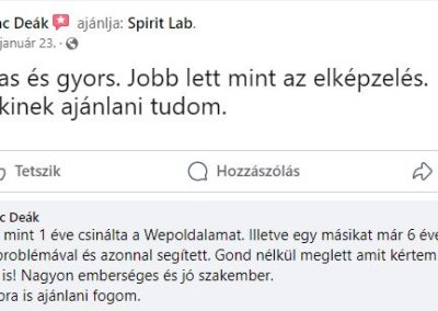 SpiritLab ajánlás, vélemény