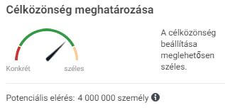 Facebook célcsoport meghatározásának nagysága