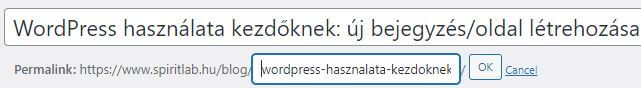 WordPress, linkszöveg módosítása